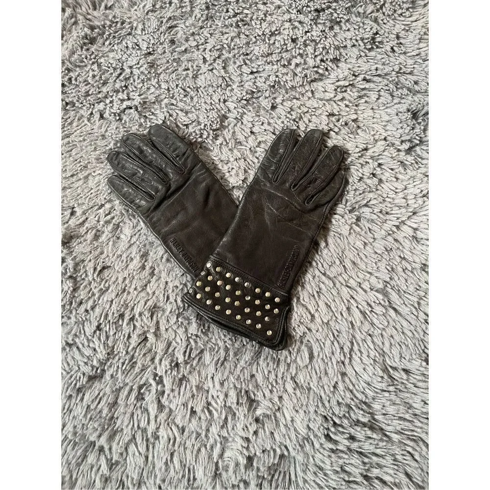 Vintage Harley Davidson studded women’s‎ 100% leather gloves size xs
